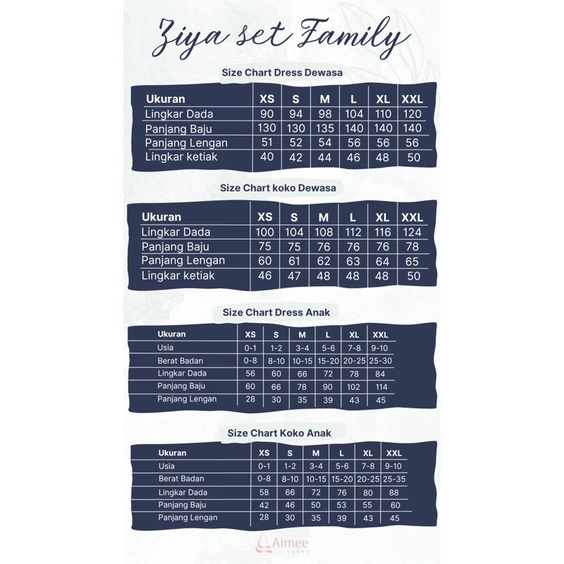 Aimee Label - Sarimbit Keluarga ZIYA Family Set Pale Blue