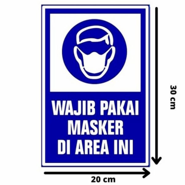 

Stiker wajib masker | Sticker sign area wajib masker|stiker label wajib masker|Tanda himbauan wajib masker|stiker labelstiker vinyl ukuran 20cmx30cm