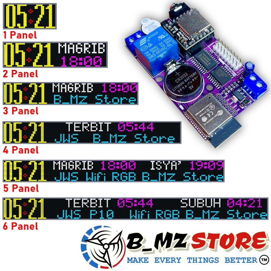 Kontroller JWS P10 RGB Khalifah (Jam Sholat) Controller JWS Wifi RGB