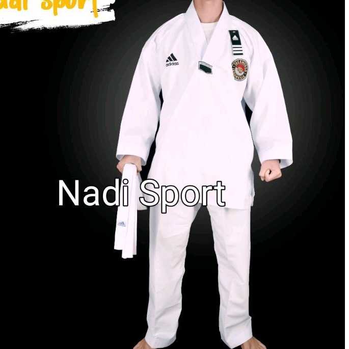 Taekwondo Adidas Dewasa Kerah Putih Dobok Taekwondo Adidas Dewasa