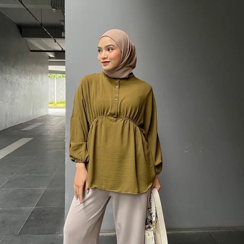 ISYANA BLOUSE SERUT TENGAH - Cirebon Cloth | Blouse Cringkel Oversize