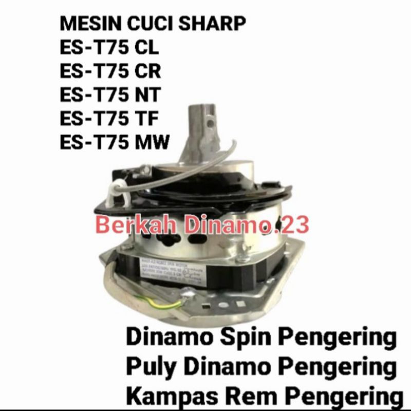 Motor / Spin / Dinamo Pengering Mesin Cuci SHARP ES-T75CR / ES-T75CL / ES-T75NT / ES-T75TF / ES-T75MW Motor Dinamo Spin / Pengering Sharp Est75 / Es T75