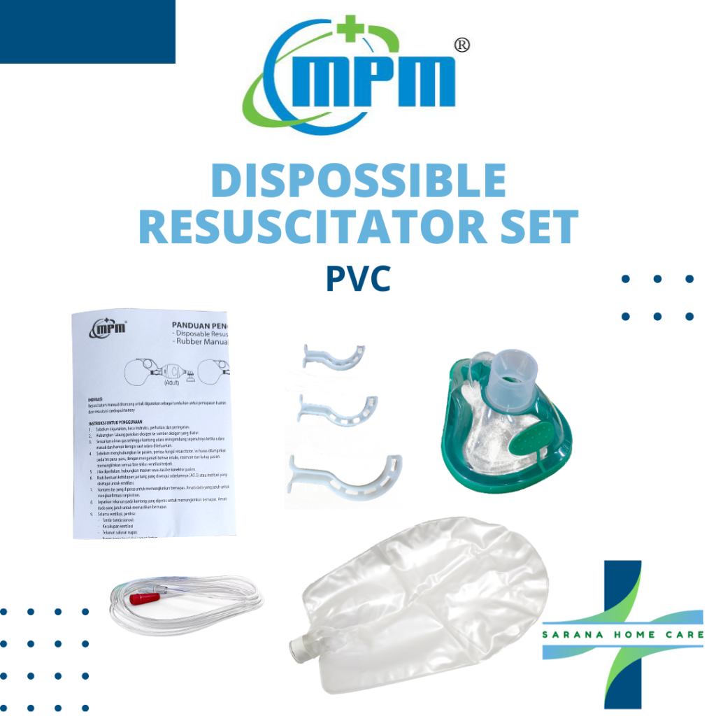 MPM Dispossible Resuscitator Set PVC/ ambubag pvc/ alat bantu nafas/ emergency