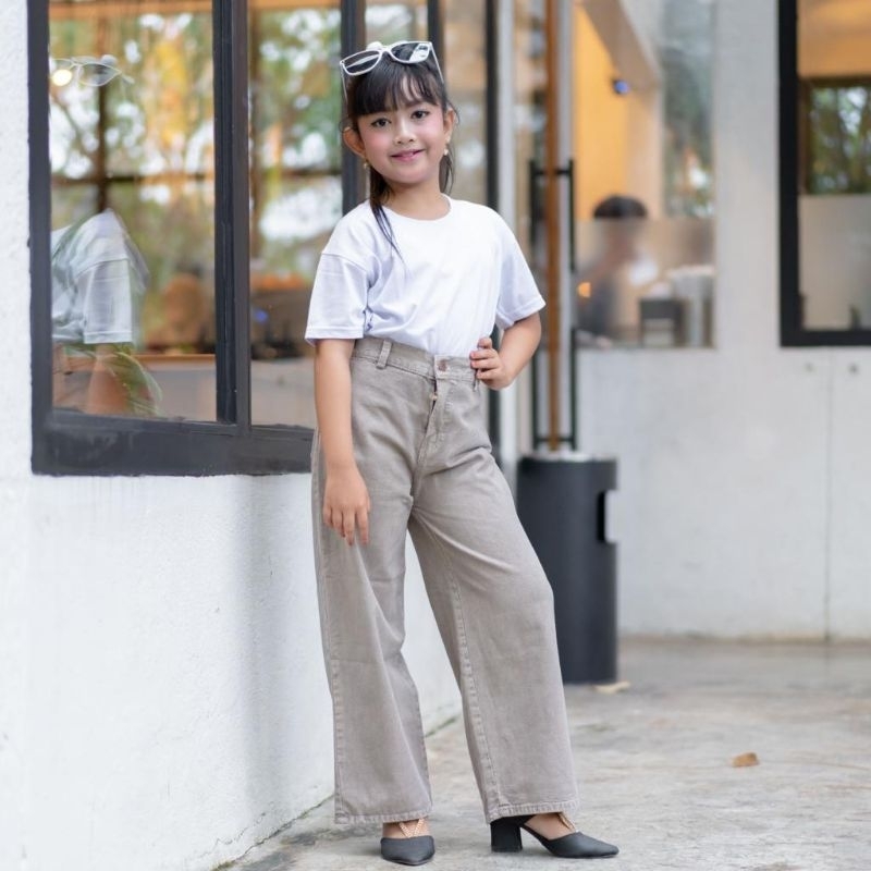 Mozza kids cullote jeans Kulot Panjang Anak Perempuan//celana Jeans Bordir Usia  7-12tahun