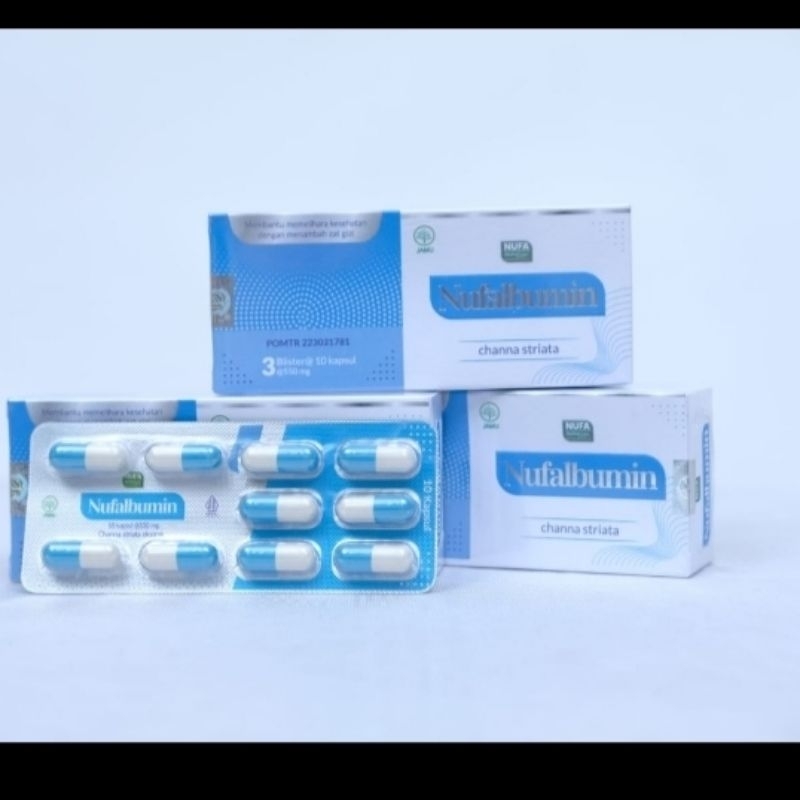 nufalbumin kapsul 550mg ekstrak ikan chana striata ekstrak albumin/ikan gabus