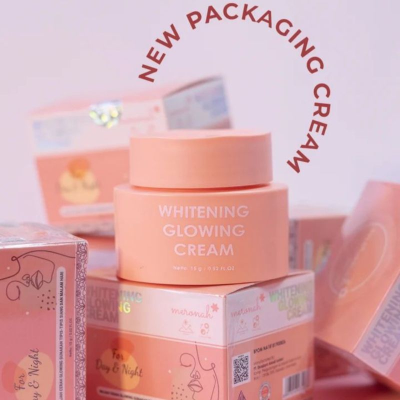 MERONAH WHITENING GLOWING CREAM, DISTRIBUTOR RESMI MERONAH(COD,)