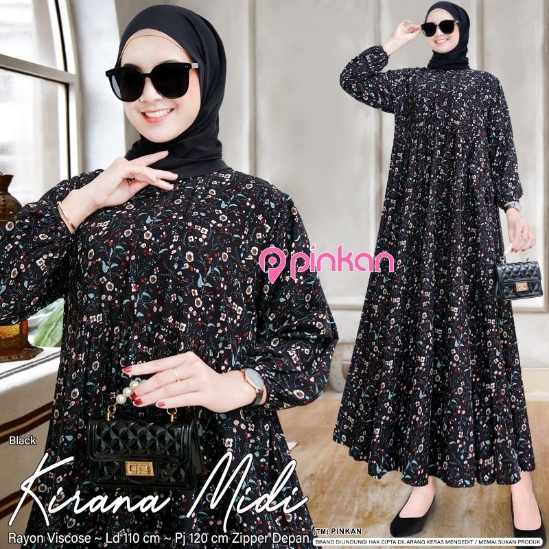 kirana midi by pinkan bahan rayon viscose nyaman dipakai