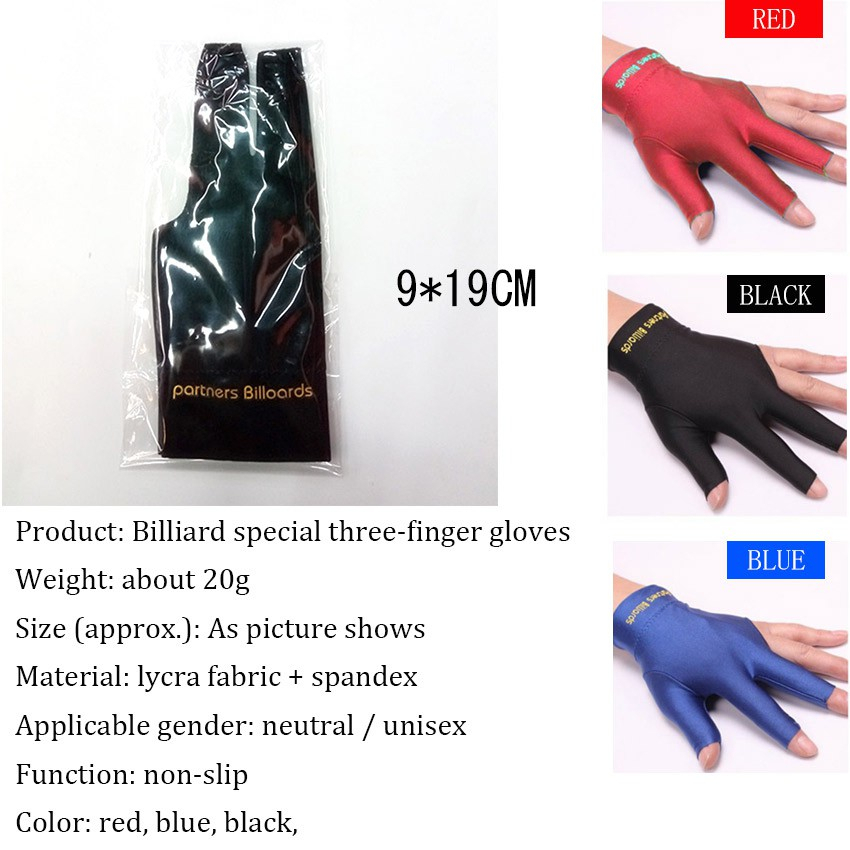3 Jari Sarung Tangan Biliar Profesional 3 Finger Billiard