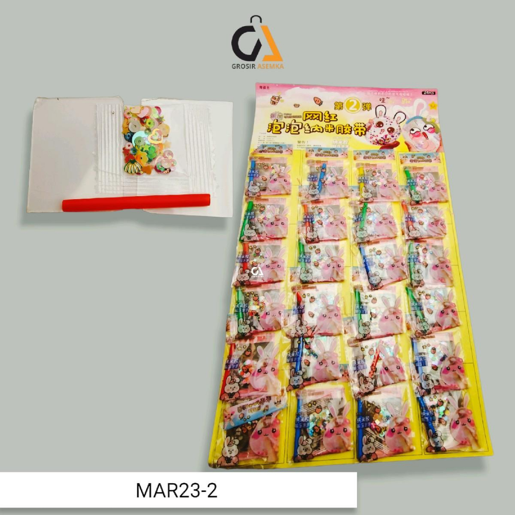 Mainan DIY Balon Magic Manik-Manik Paste Blow Bubble 1 Lembar isi 24 pack