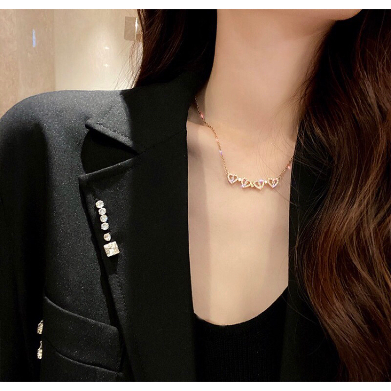Kalung Titanium Wanita 2in1 Anti karat