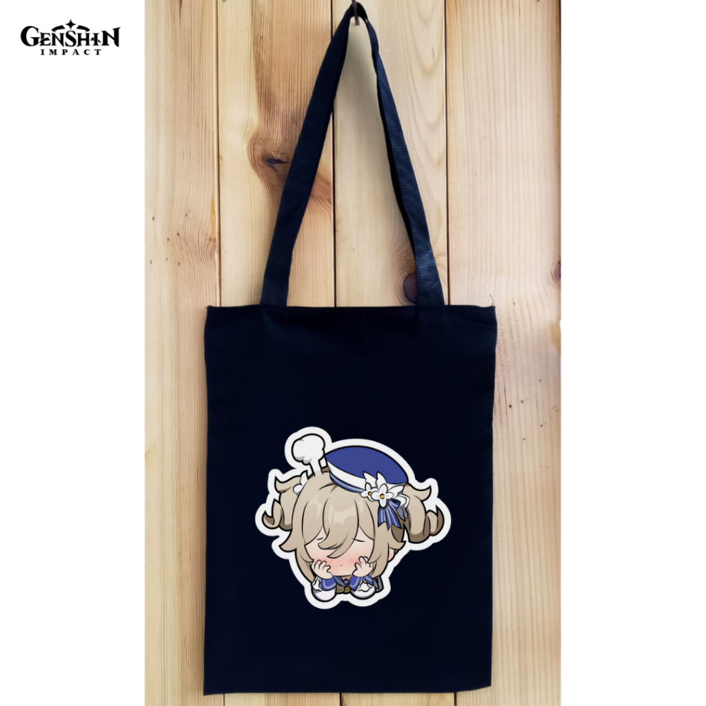 Totebag DTF Genshin Impact Resleting tas tote bag kuliah kampus bahan kain drill premium || Kiiyoomii ||