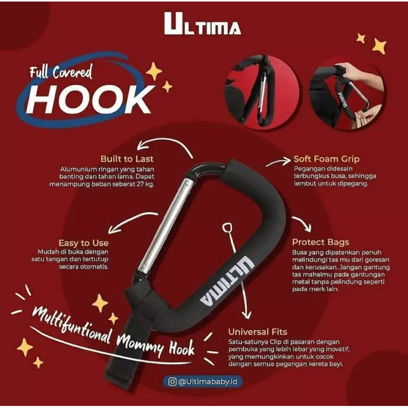 Ultima Mommy Hook for Baby Stroller Gantungan Tas Stroller