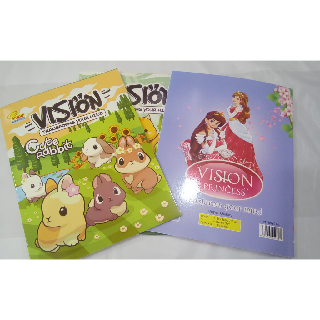 

Buku Tulis Vision 38 lembar Ukuran Buku kwarto / Kecil ( Pak )