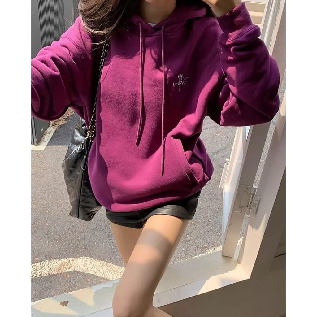 XXL ROSE BORDIER SWEATER HOODIE WANITA - SWEATER WANITA OVERSIZE