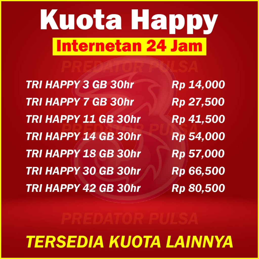 Tri Happy 42GB 30GB 18GB 14GB 11GB 7GB 3GB