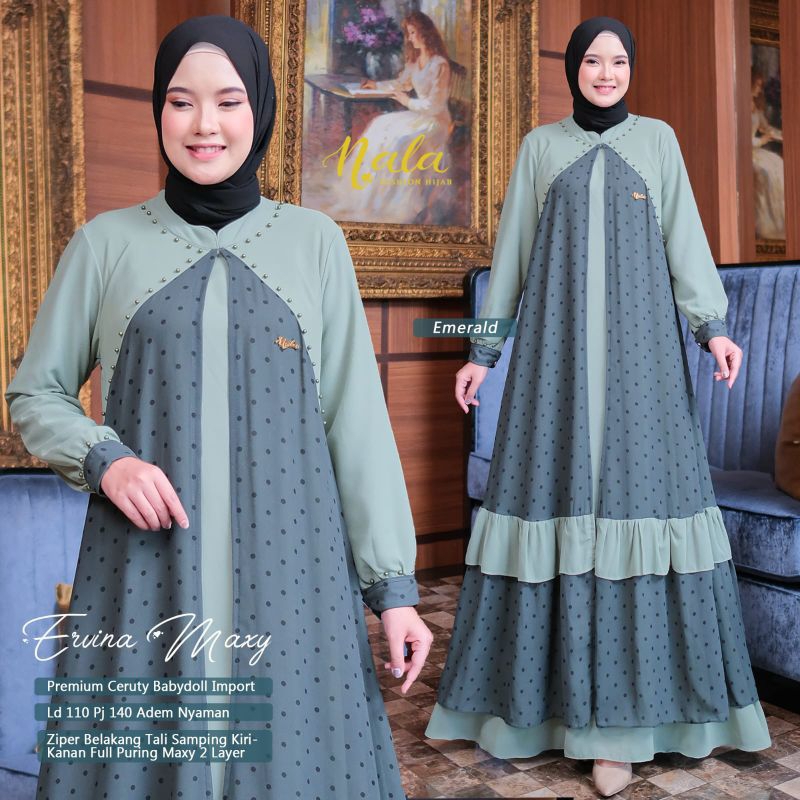 Gamis ceruty polka ORI NALA