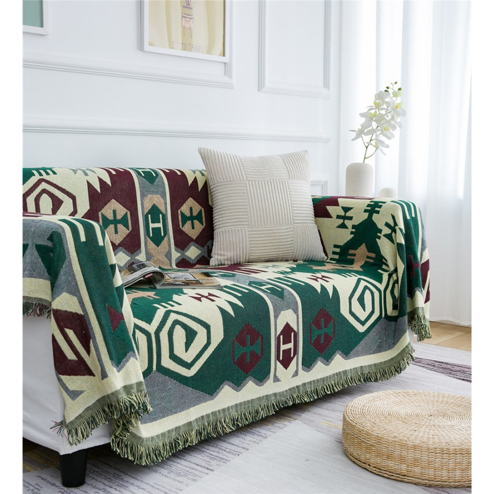 PF - Nordic blanket VINTAGE GREEN / throw blanket / penutup sofa - 130 x 180 cm