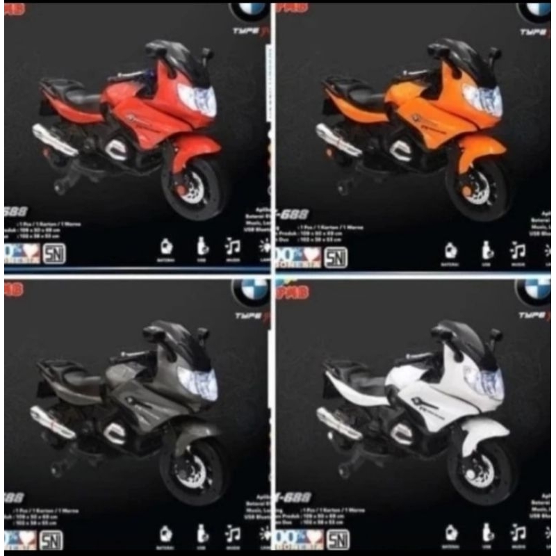 Motor Aki Mainan Anak / Pmb Motor M 688 Sport  / Motor Mainan