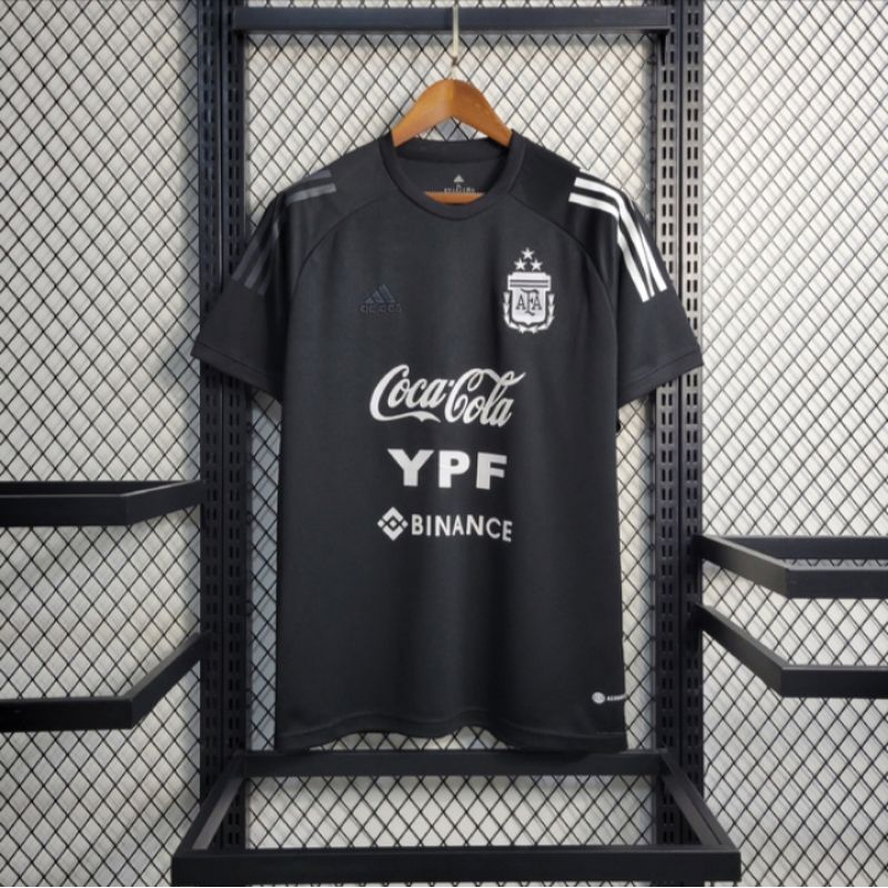 JERSEY ARGENTINA TRAINING PREMATCH BLACK HITAM NEW 2022 2023 WORLD CUP BAJU JERSEY BOLA NEGARA PIALA