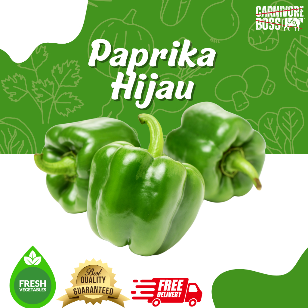 

PAPRIKA HIJAU SUPER FRESH 500 GRAM / PAPRIKA HIJAU / PAPRIKA / SAYUR