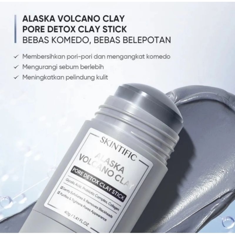 SKINTIFIC Alaska Volcano Pore Detox Clay Stick 40g