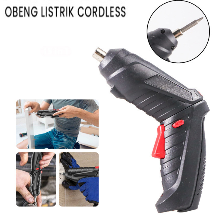 Obeng Listrik Cordless Screwdriver 14 in 1 - Q029 - Black