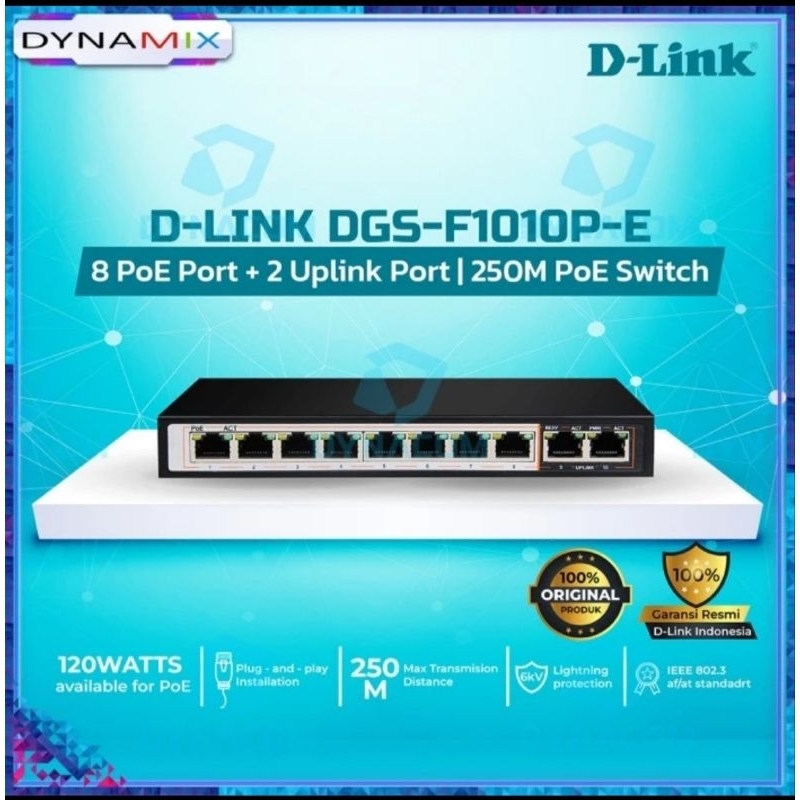 D-Link DGS-F1010P-E 8-port poE + 2 Uplink port GARANSI RESMI