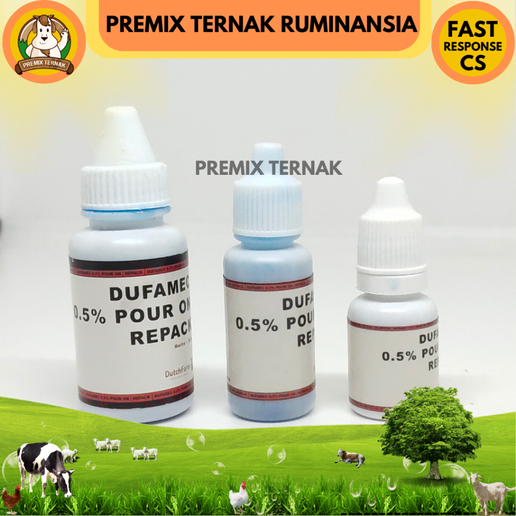DUFAMEC POUR ON 30 ml - Obat Tetes kutu Gudik scabies pada Sapi kambing Domba Kelinci