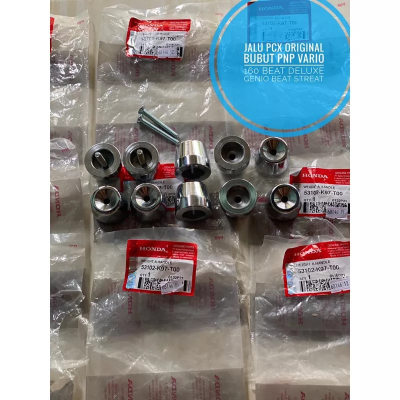 Jalu stang pcx  jalu stang vario pnp Bandul Stang Honda PCX 150 Original 53102 K97 T00 Chrome Weight