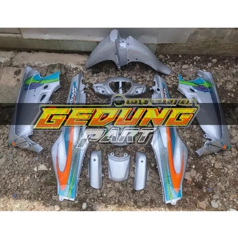 Cover body halus full set suzuki shogun r 110 silver shogun r 110