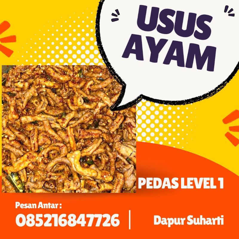 

usus ayam krispi jeruk pedas level 1