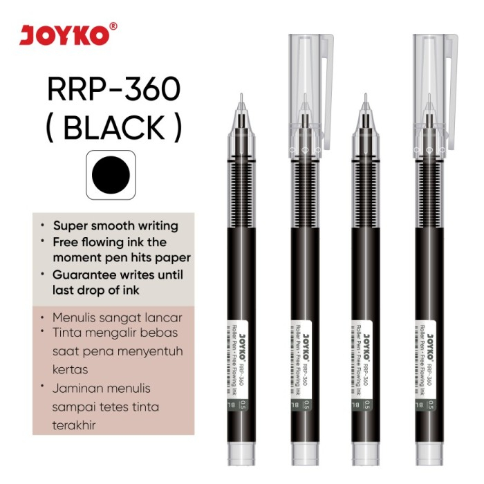

12pcs Roller Pen Gel RRP-360 Pulpen Rol Joyko 0.5mm