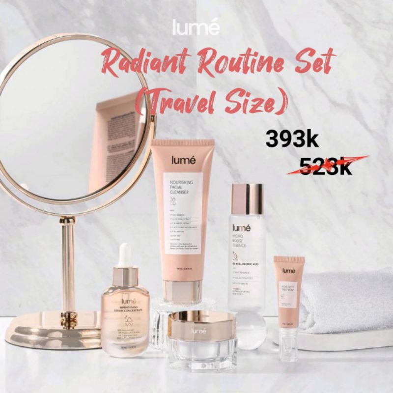 Lume Radiant Routine Set Travel Size | Paket Skincare Lume