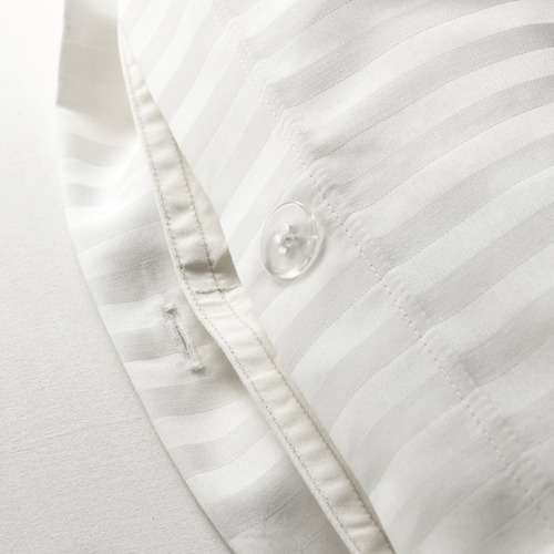 NATTJASMIN Sarung duvet 150x200 cm dan sarung bantal 50x80 cm, putih / krem
