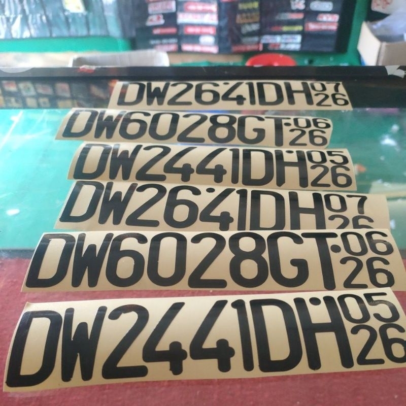 stiker costum nopol / plat motor mobil