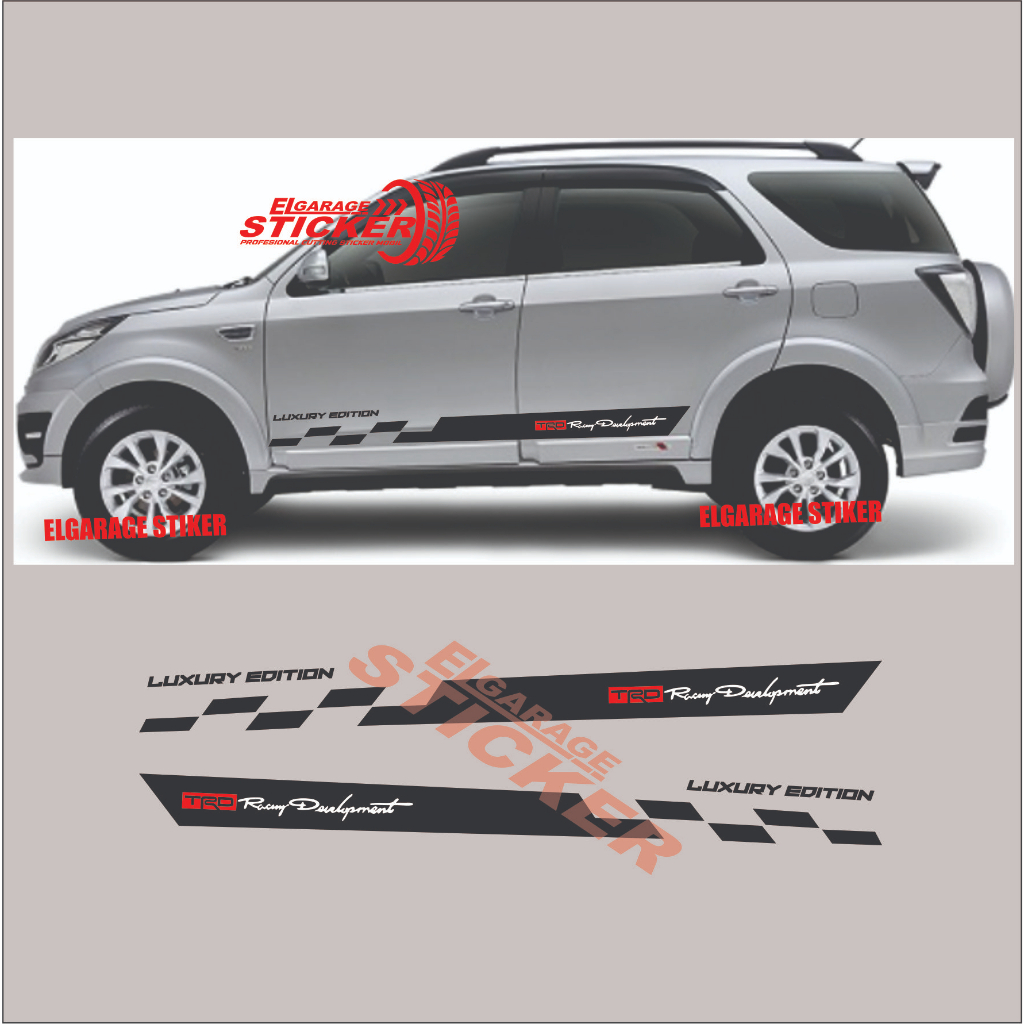 Stiker list body mobil rush stiker cutting variasi mobil rush stiker rush terios mininalis