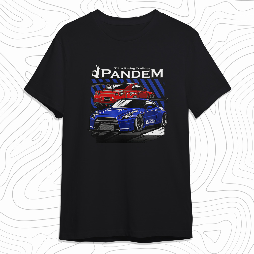 Kaos Distro NISSAN GTR R35 PANDEM BODYKIT T-Shirt OTOMOTIF