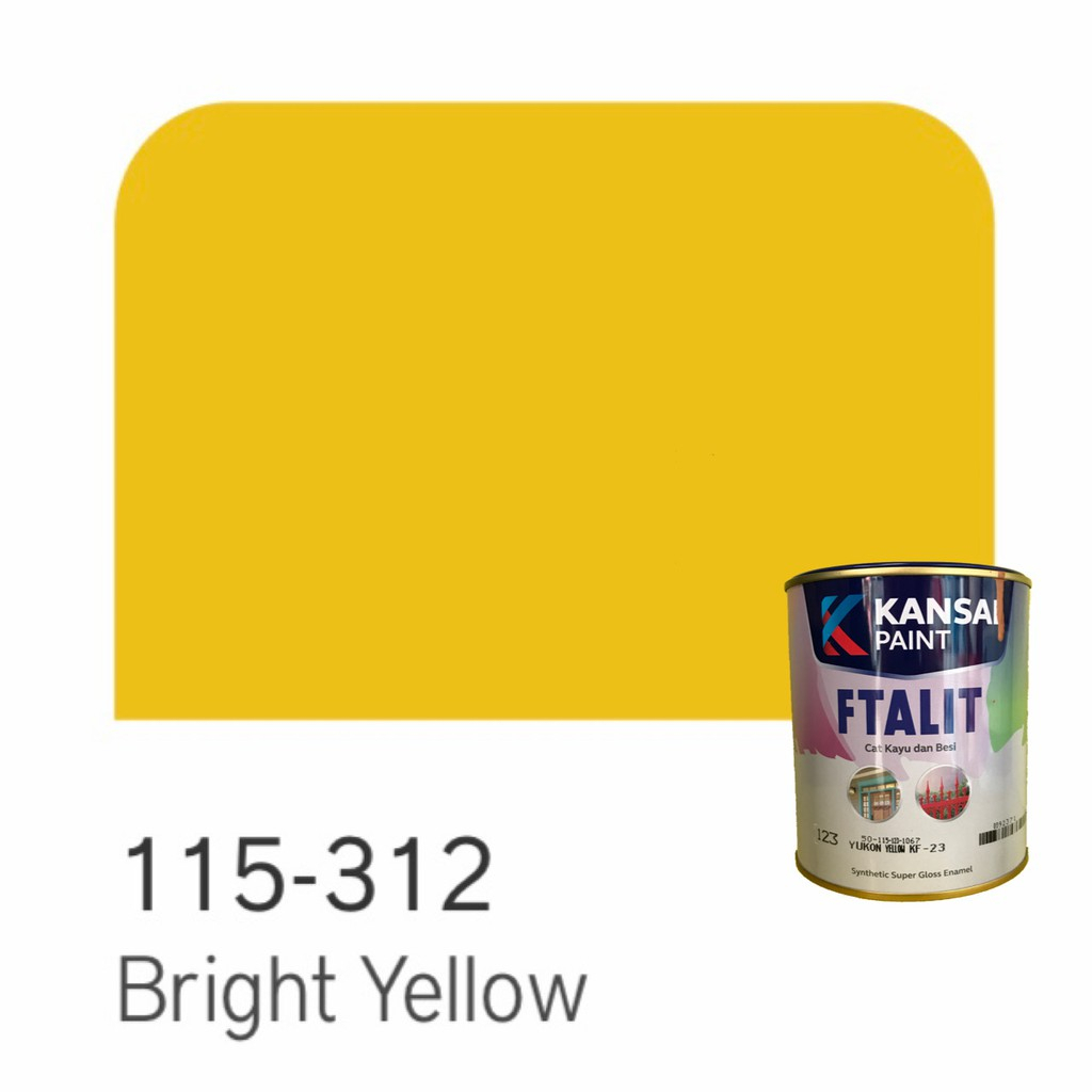 Cat Kayudan Besi Kansai Paint Ftalit Warna Gloss 1kg 115 - 312 Bright Yellow