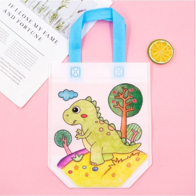 Goodie Bag DIY Mewarnai Coloring Tali MIX Tote Bag 30x40x8 cm Mainan Anak DIY Kado Ultah