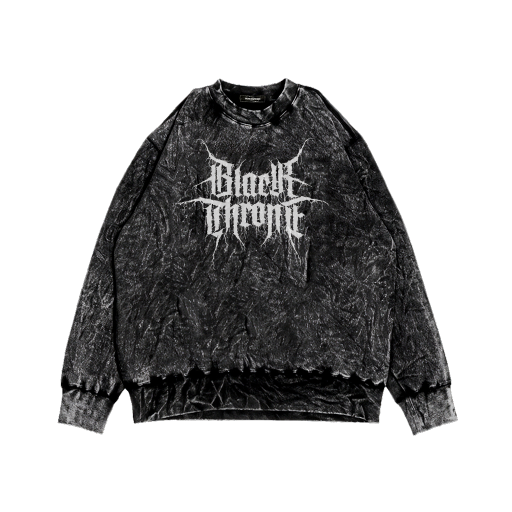 SWEATER CREWNECK WASHING PRI/WANITA MOTIF BLACK THRONE PREMIUM QUALITY