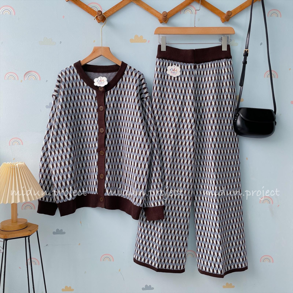 One Set Meggy Knitt | Satu Set Wanita Rajut Premium