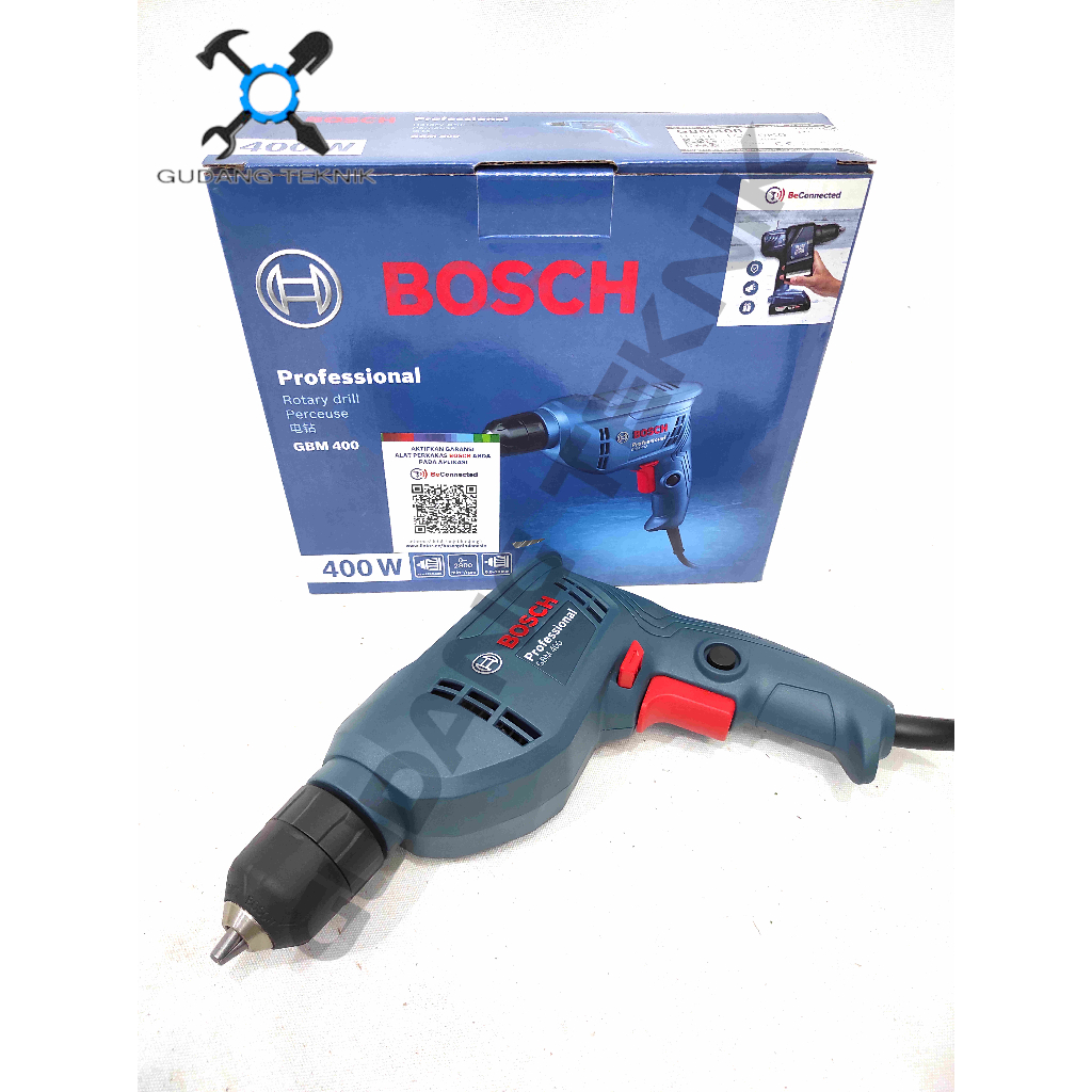 Mesin Bor Tangan 10mm GBM400 BOSCH /  Mesin Bor Listrik 10 mm GBM 400 Elektric Electric Drill GBM-400 BOSCH