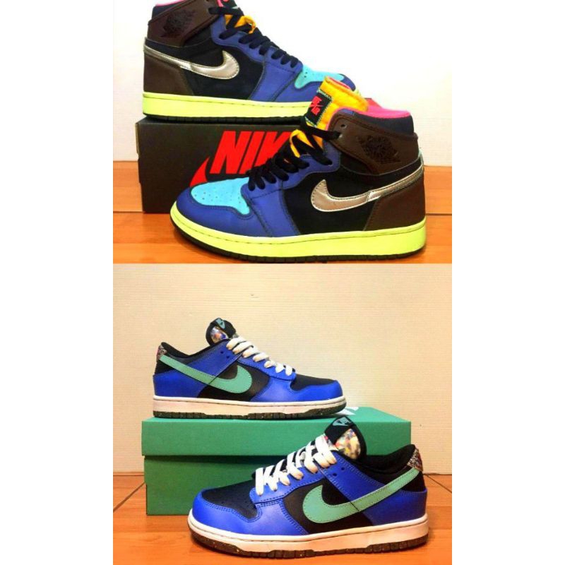 PROMO 2 SNEAKERS ( Air Jordan 1 High Tokyo Bio Hack + SB Dunk Low Blue Black Light )
