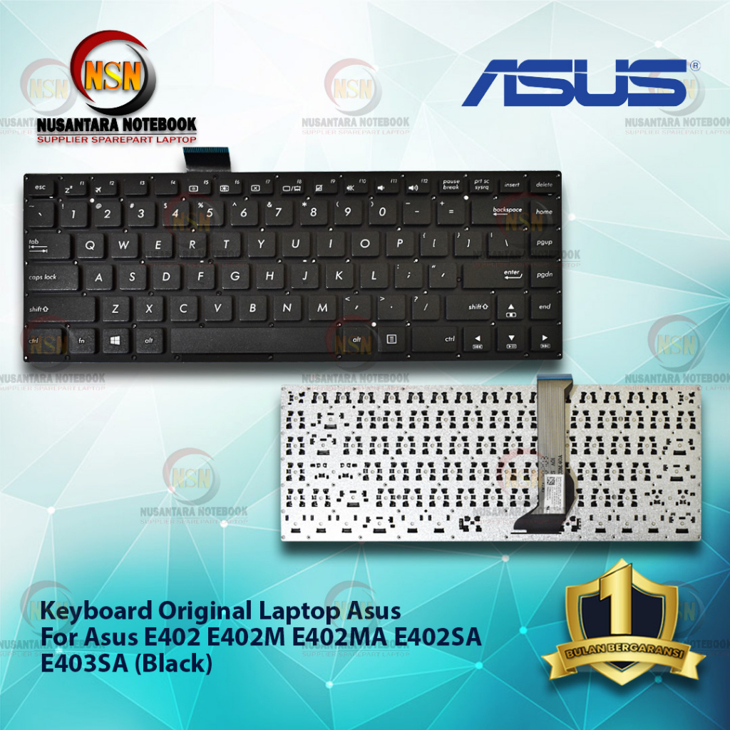 Keyboard Laptop Asus E402 E402M E402MA E402SA E403SA - Hitam Black