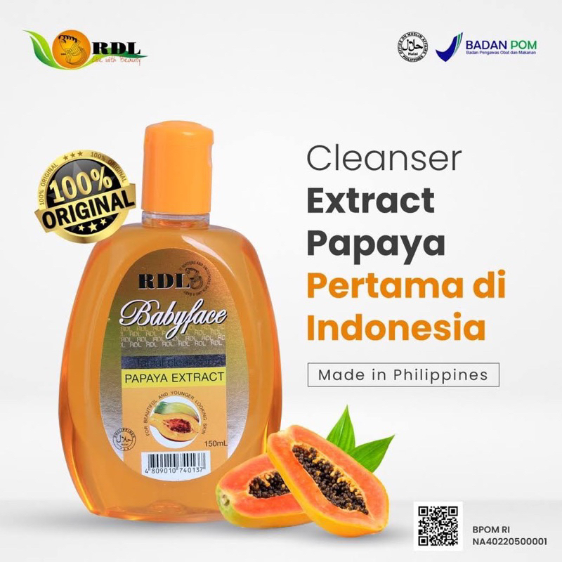 BISA COD - RDL Papaya Babyface Facial Cleanser