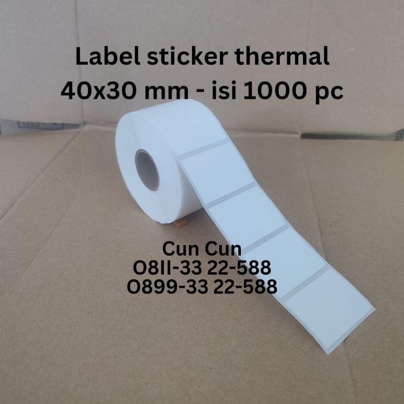 

LABEL STIKER THERMAL 40X30 MM - 1 LINE ISI 1000 PCS 40 X 30 MM - LABEL MIXUE - ISI 1000 PC