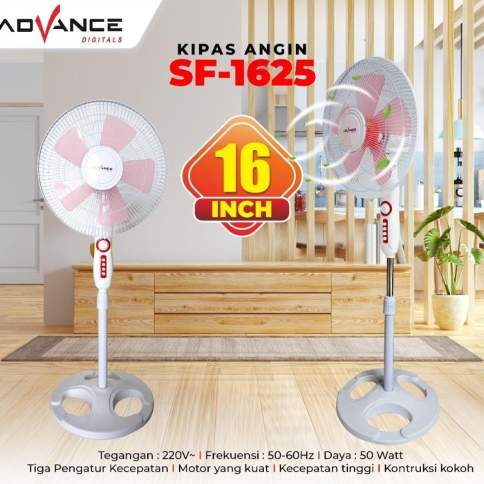 Advance Stand Fan 16&quot; Inch SF 1625 / Kipas Angin Berdiri 5 Baling