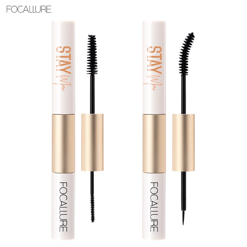 Focallure - 2 In 1 Waterproof Maskara & Eyeliner - Maskara dan Eyeliner Yang matte dan Tahan Lama