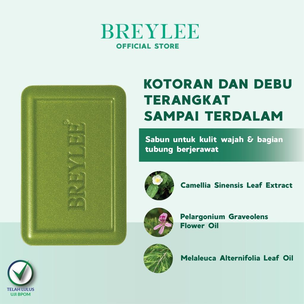 ✨ AKU MURAH ✨ BREYLEE Tea Tree Acne Soap 80 GR / SOAP WAJAH JERAWAT