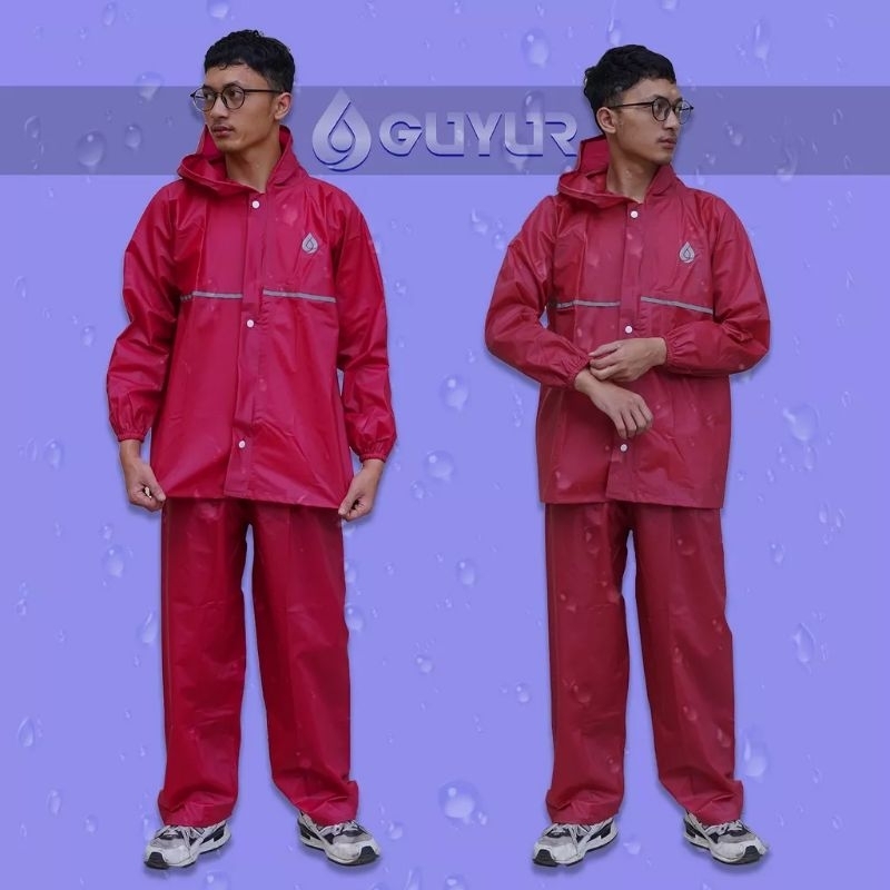 Jas Hujan RAINCOAT Pria Wanita Anti Rembes Bahan Tebal Elastis